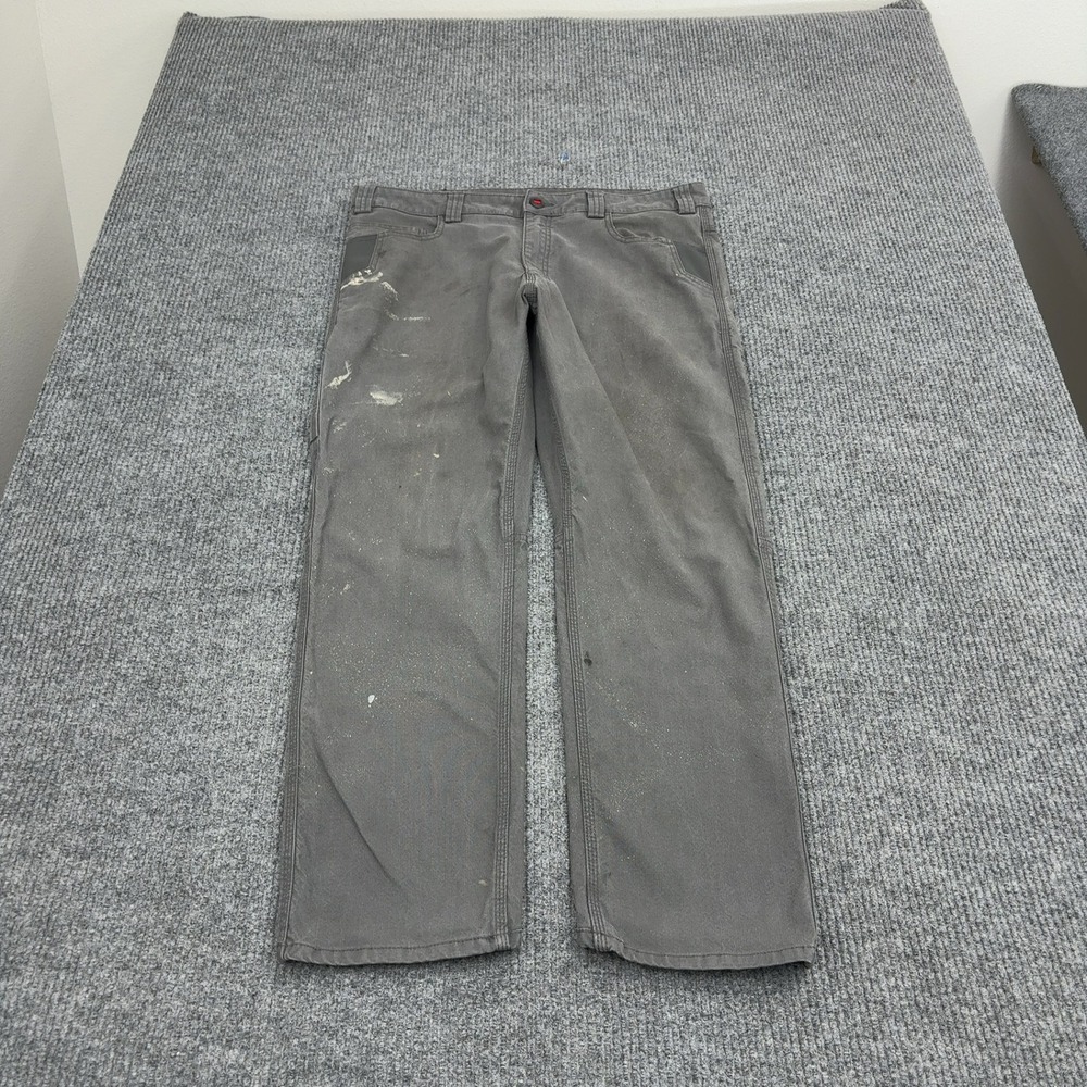Milwaukee Pants Mens 36 Gray Canvas Heavy Duty Utility Workwear Carpenter Style